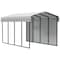 Arrow Storage Products Galvanized Steel Carport, W/ 1-Sided Enclosure, Compact Car Metal Carport Kit, 10'x20'x9', Eggshell CPH102009ECL1 - alternate 1